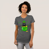 St. Patrick's Day Shamrock Pot van Gouden Zwarte K T-shirt (Voorkant volledig)