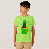 St. Patrick's Day Shamrock Pot van Gouden Zwarte K T-shirt (Voorkant volledig)
