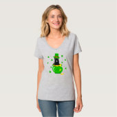 St. Patrick's Day Shamrock Pot van Gouden Zwarte K T-shirt (Voorkant volledig)