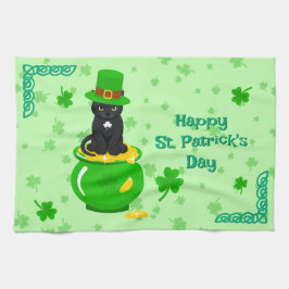 St. Patrick's Day Shamrock Pot van Gouden Zwarte K Theedoek