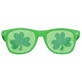 St. Patrick's Day Shamrock Pub Party Groen Retro Zonnebril (Voorkant)