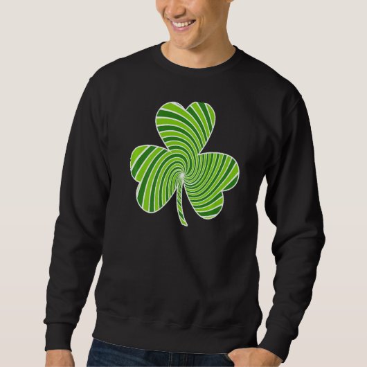 St Patricks Day Shamrock Retro Green Clover Irish Trui (Voorkant)