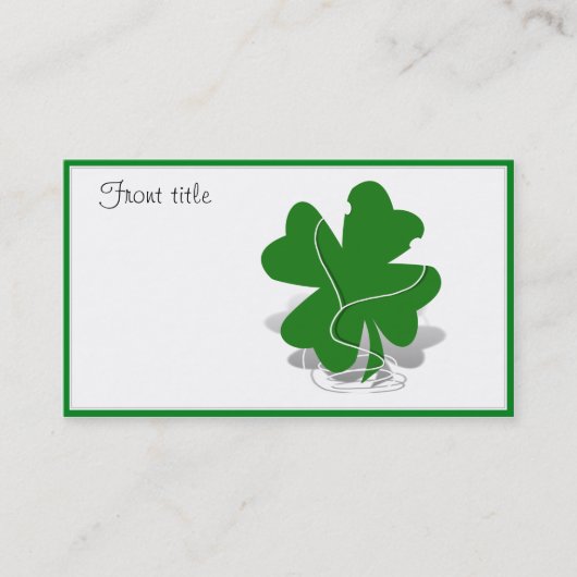 St. Patrick's Day Shamrock - Rish Clover Visitekaartje (Voorkant)