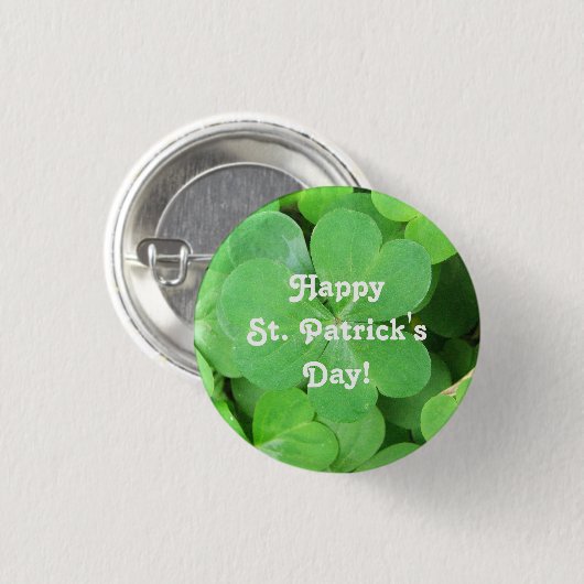 St. Patrick's Day Shamrock Ronde Button 3,2 Cm (Voorkant /achterkant)