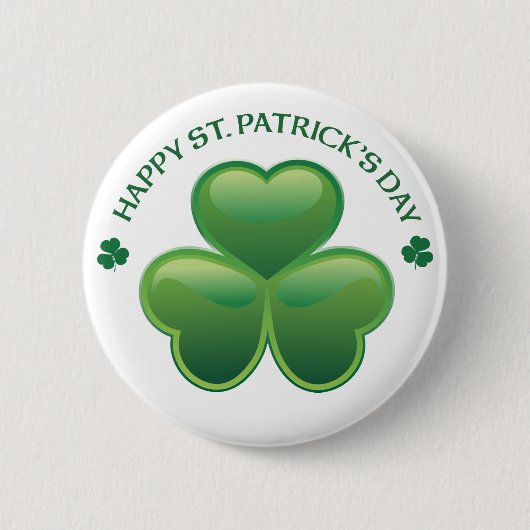 St Patricks Day Shamrock Ronde Button 5,7 Cm (Voorkant)