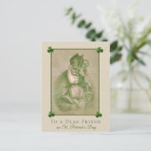 St. Patrick's Day  shamrock rood hart Briefkaart (Staand voorkant)
