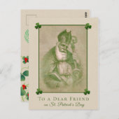 St. Patrick's Day  shamrock rood hart Briefkaart (Voorkant / Achterkant)