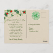 St. Patrick's Day  shamrock rood hart Briefkaart (Achterkant)