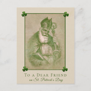 St. Patrick's Day  shamrock rood hart Briefkaart