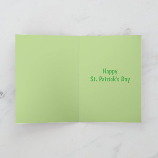 St. Patrick's Day shamrock schattige groene eenhoo Feestdagen Kaart (Binnen)