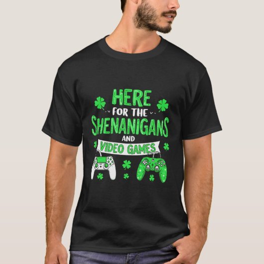 St Patrick's Day Shamrock Shenanigans gaming Iers T-shirt (Voorkant)