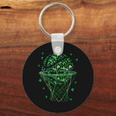 St Patricks Day Shamrock Sketll Sint Paddy's Kinde Sleutelhanger (Voorkant)