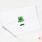St. Patrick's Day Shamrock Sparkle Pet & snor Ronde Sticker (Envelop)
