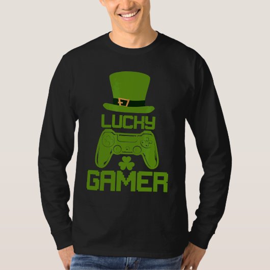 St Patricks Day Shamrock  St Patrick Lucky Gamer T-shirt (Voorkant)