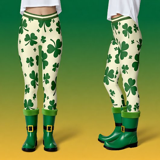 St. Patrick's Day Shamrock Swagger Leggings