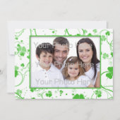 St. Patrick's Day, Shamrock Swirls Foto Kaart (Voorkant)