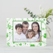 St. Patrick's Day, Shamrock Swirls Foto Kaart (Staand voorkant)