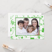 St. Patrick's Day, Shamrock Swirls Foto Kaart (Voorkant / Achterkant in situ)