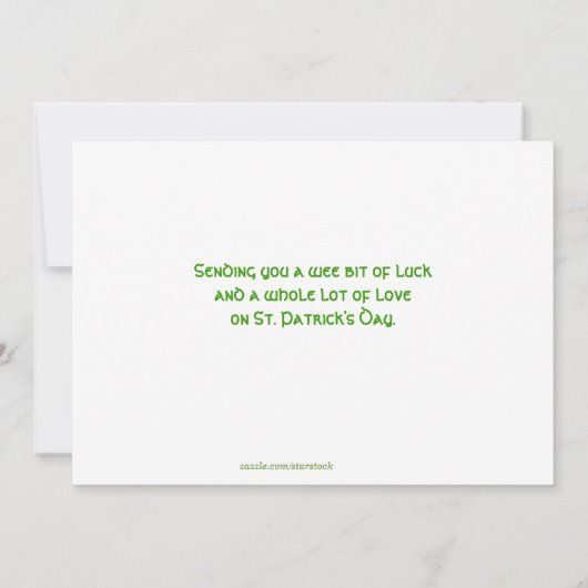 St. Patrick's Day, Shamrock Swirls Foto Kaart (Achterkant)
