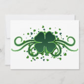 St. Patrick's Day Shamrock Swirls Invitation Kaart (Voorkant)