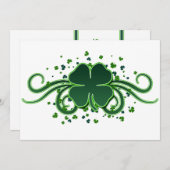 St. Patrick's Day Shamrock Swirls Invitation Kaart (Voorkant / Achterkant)