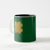 St. Patrick's Day Shamrock Tweekleurige Koffiemok (Voorkant links)