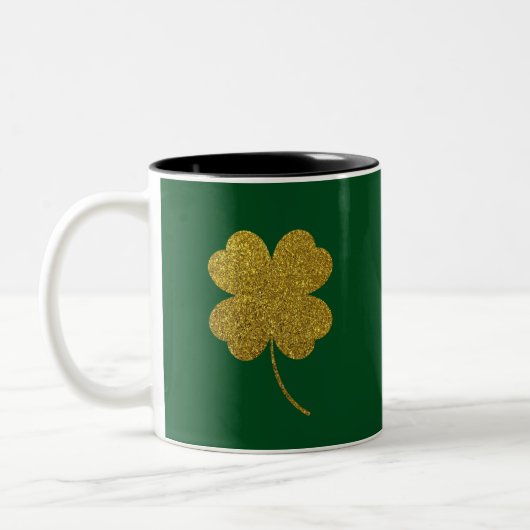 St. Patrick's Day Shamrock Tweekleurige Koffiemok (Links)