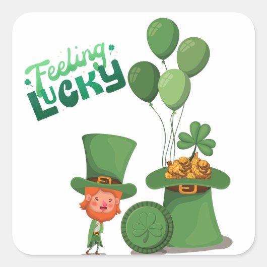 St. Patrick's Day,Shamrock Vierkante Sticker (Voorkant)