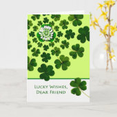 St. Patrick's Day Shamrock wenst voor vriend Kaart (Gele Bloem)