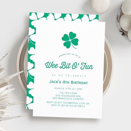 St. Patrick's Day Shamrock White Boy Birthday Kaart