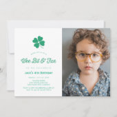 St. Patrick's Day Shamrock White Photo Birthday Kaart (Voorkant)
