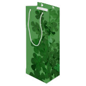 St. Patrick's Day Shamrock Wijn Cadeautas (Achterkant Gekanteld)