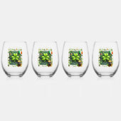 St. Patrick's Day Shamrock Wijnglas Zonder Voet (Voorkant)