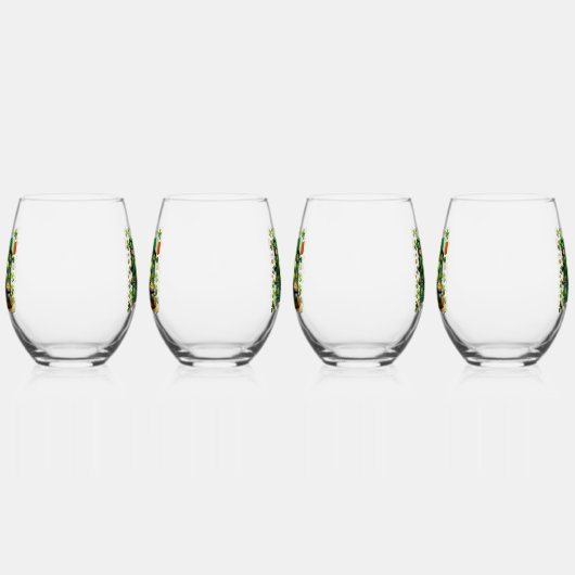 St. Patrick's Day Shamrock Wijnglas Zonder Voet (Links)