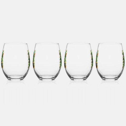 St. Patrick's Day Shamrock Wijnglas Zonder Voet (Rechts)