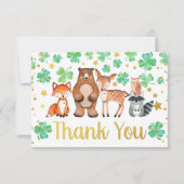 St Patrick's Day Shamrock Woodland Baby shower Bedankkaart (Voorkant)