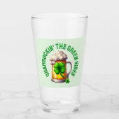 St. Patrick's Day Shamrockin' de Groene Vibes Glas (Voorkant)