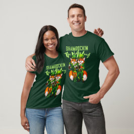 St Patrick's Day - Shamrockin Fox Leprechauns Fun T-shirt