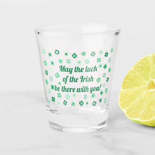 St Patrick's Day - Shamrocks 4-bladige klavers Shot Glas (Voorkant)