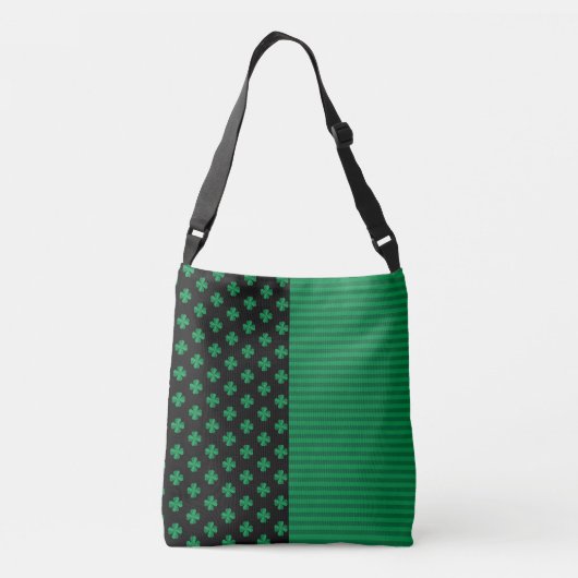 St. Patrick's Day Shamrocks and Stripes Crossbody Tas (Achterkant)