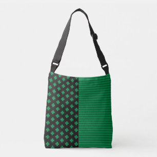 St. Patrick's Day Shamrocks and Stripes Crossbody Tas