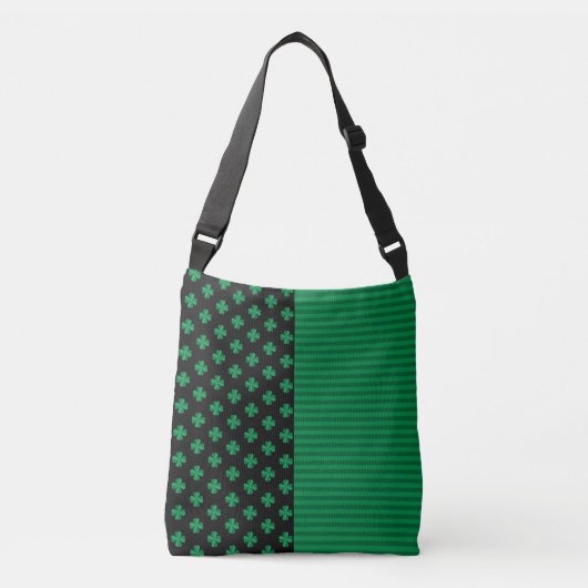 St. Patrick's Day Shamrocks and Stripes Crossbody Tas (Voorkant)