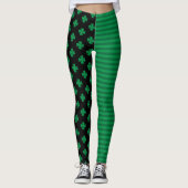 St. Patrick's Day Shamrocks and Stripes Leggings (Voorkant)
