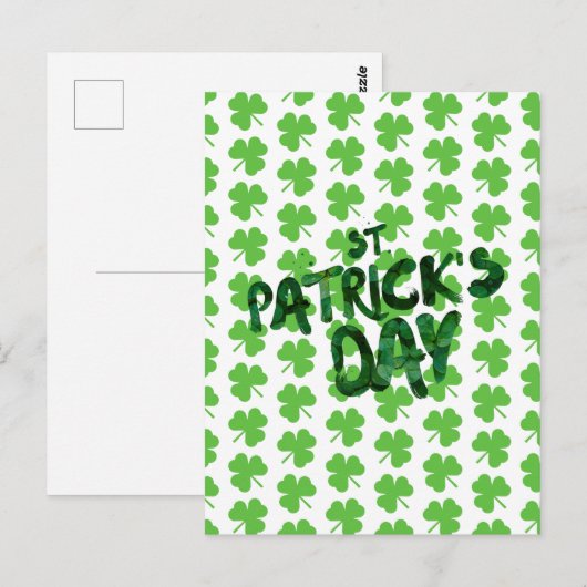 St. Patrick's Day Shamrocks Briefkaart (Voorkant / Achterkant)