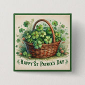 St Patrick's Day Shamrocks Button (Voorkant)