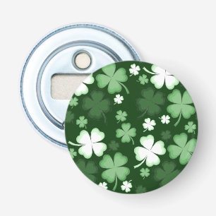 St. Patrick's Day Shamrocks Button Flesopener
