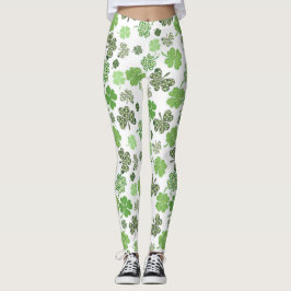 St Patrick's Day Shamrocks & Clover Leggings