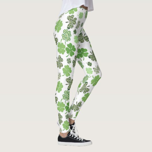 St Patrick's Day Shamrocks & Clover Leggings (Rechts)