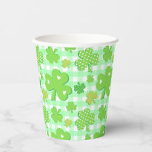 St. Patrick's Day Shamrocks en Gingham Patroon