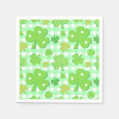 St Patrick's Day Shamrocks en Gingham Pattern Servet (Voorkant)